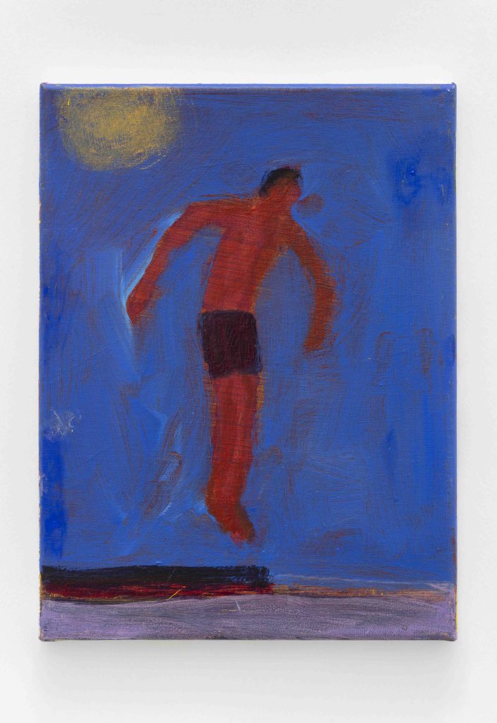 <i>Summer Diver</I>, 2023</br>
acrylic on canvas</br>
30,5 x 23 cm / 12 x 9 in