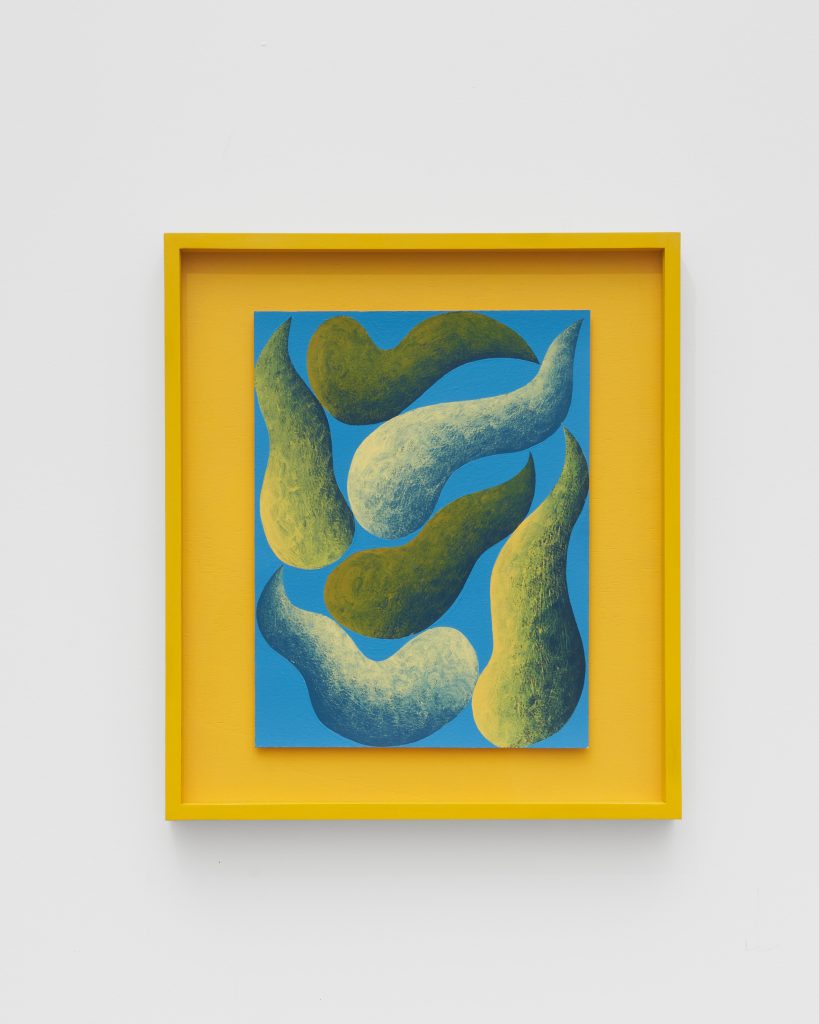 <i>Gametes (Blue, Green, Yellow)</I>, 2024</br>acrylic on paper</br>
37,5 x 33 x 4 cm / 14.5 x 13 x 1.5 in