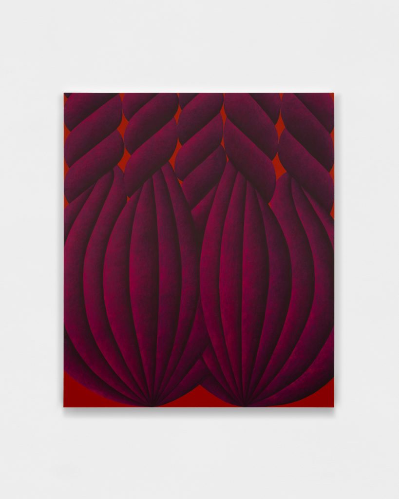 <i>Cocoons (Magenta and Orange)</I>, 2024</br>
acrylic on canvas</br>
178 x 152,5 cm / 70 x 60 in