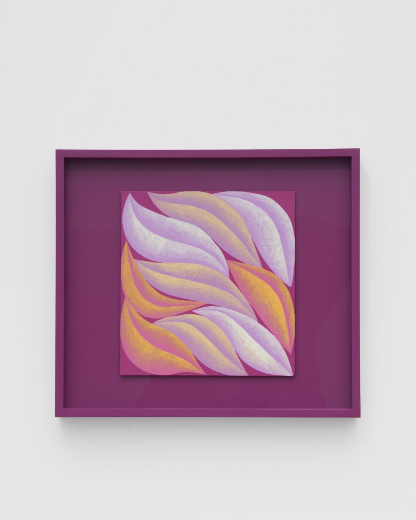 <i>Purple, Yellow, Maroon</I>, 2024</br>
acrylic on paper</br>
33 x 37,5 x 4 cm / 14.5 x 13 x 1.5 in