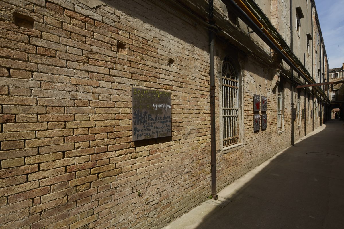 <i>with my eyes, </i> 2024 </br>
installation view, holy see pavilion, casa di reclusione femminile venezia giudecca - s. eufemia, venice biennale </br>>