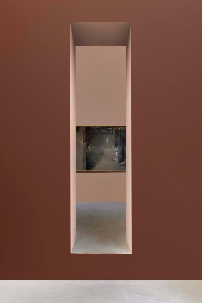 <i>the sky is black and golden and the moon is shining red, </i> 2025 </br>
installation view, kaufmann repetto, milan</br>