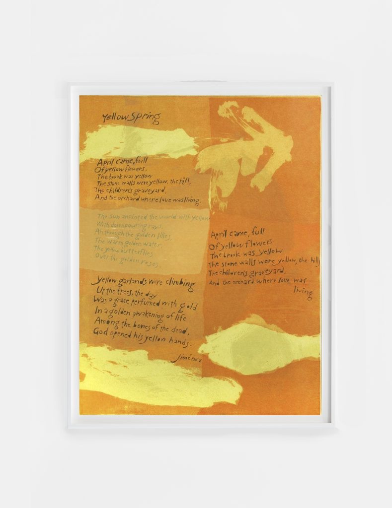 <i>yellow spring</i>, 1960 </br>
screenprint</br>
88,9 x 58,4 cm / 35 x 23 in 