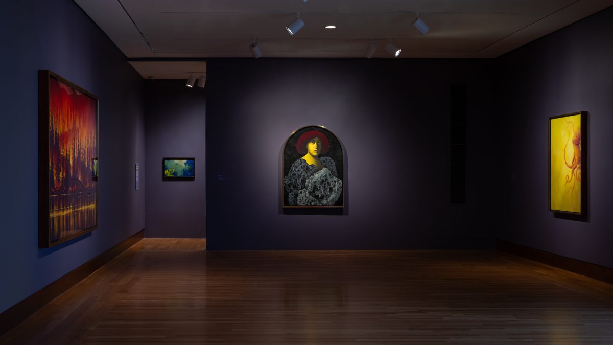 <i>Nicolas Party and Surrealism: An Artist’s Take on the Movement</I>, 2025</br>
installation view, Currier museum of art, Manchester</br>