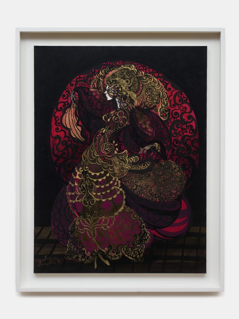 <i>Veil Dance (Danse du mandile)</i>, 1994 </br>
oil on canvas</br>
80 x 60 cm / 31.5 x 23.6 in (unframed)
98 x 78 x 7 cm / 38.6 x 30.7 x 2.8 in (framed)