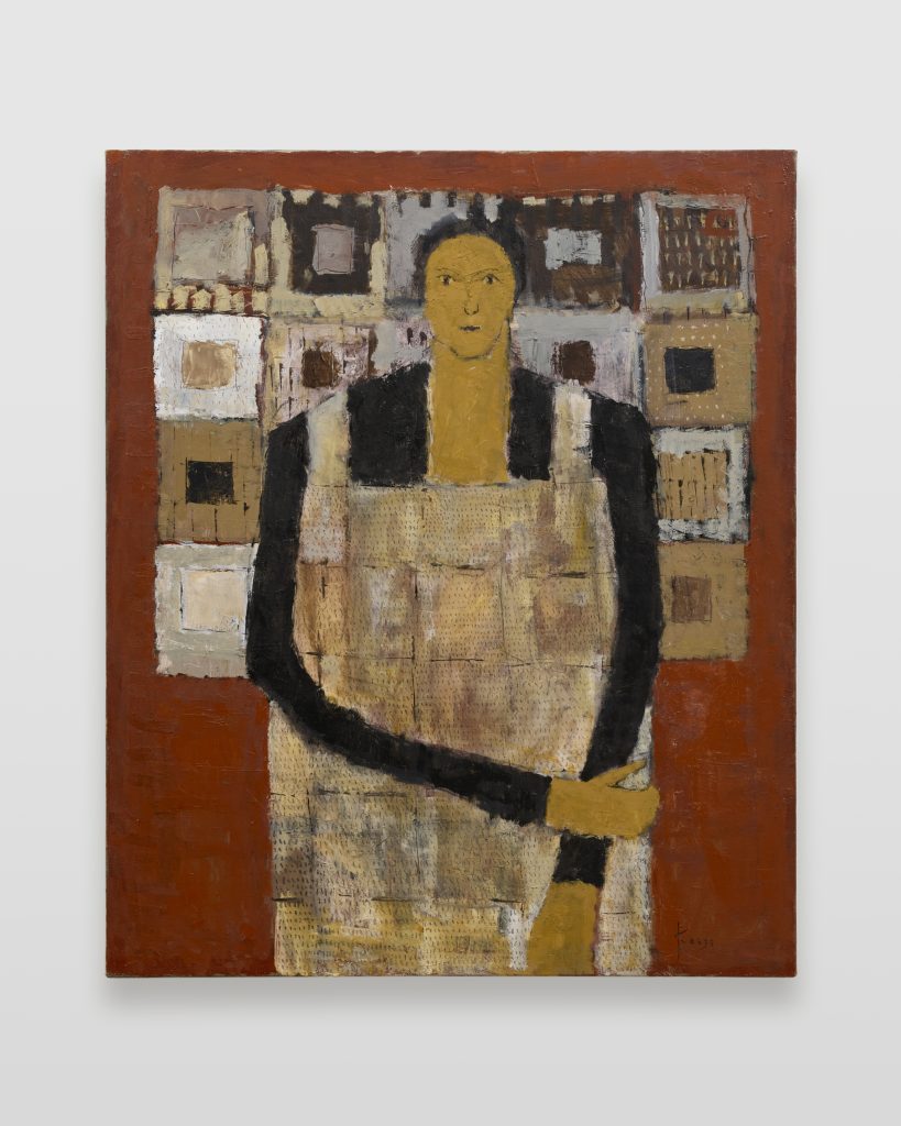 <i>figure in an apron</i>, 2024 </br>
oil on canvas</br>
72 x 60,5 cm / 28.5 x 23.8 in