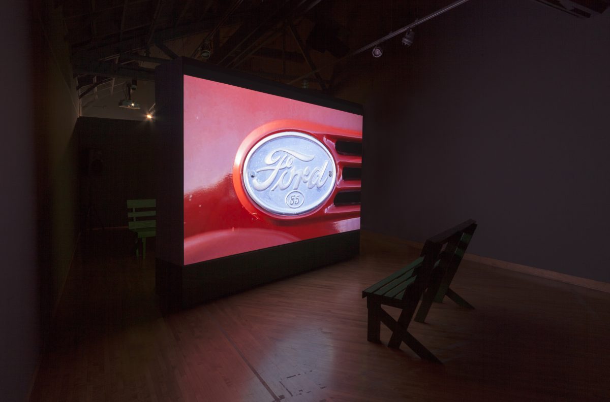 <i>Streamlined: Belterra, Amazônia / Alberta, Michigan</i>, 2018
</br> installation view, Blanton Museum of Art, Austin>