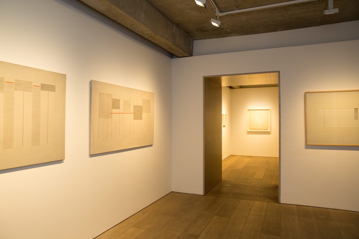 <i>Bice Lazzari. The poetic of the sign,</i> 2019 </br>
installation view, Museo Novecento, Firenze</br>>