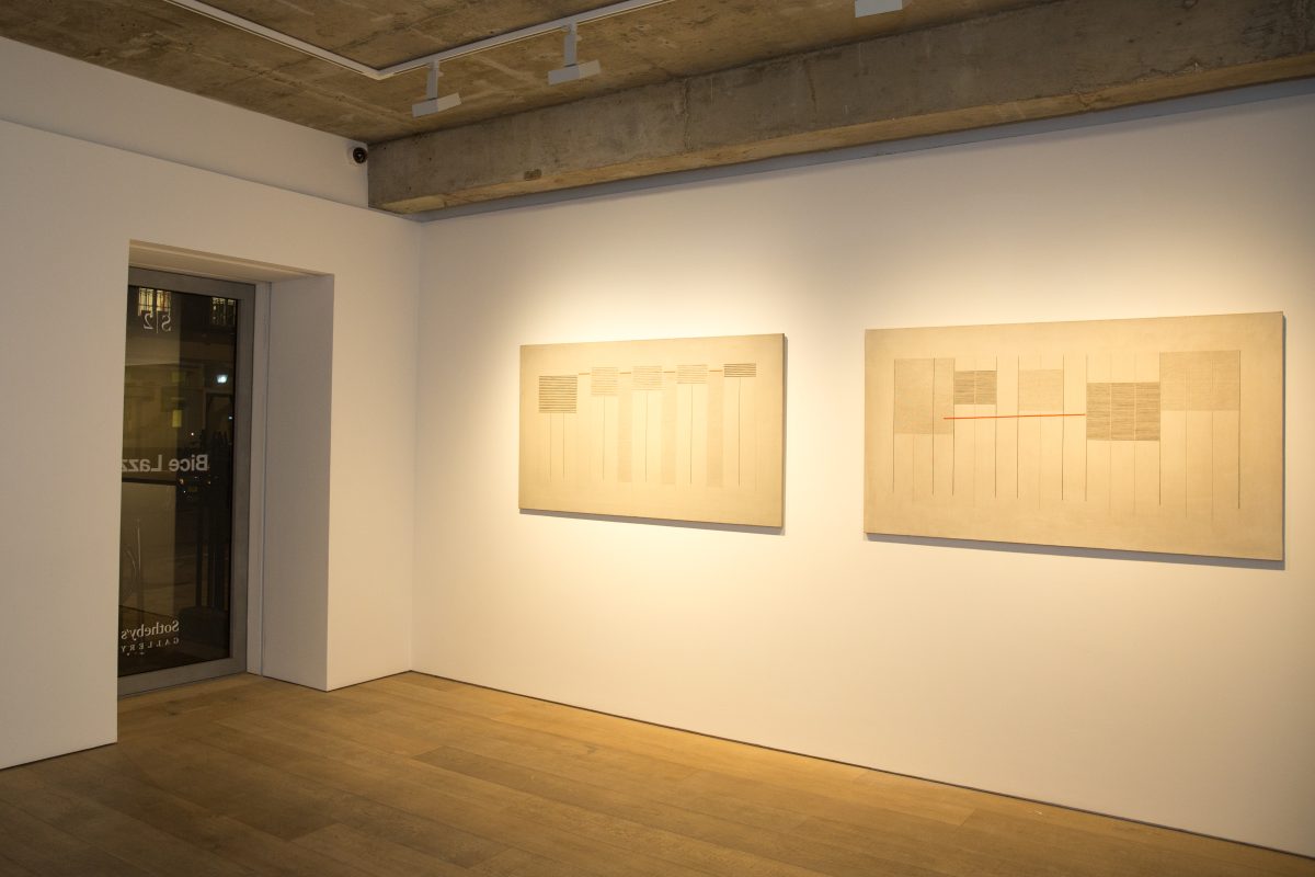 <i>Bice Lazzari. The poetic of the sign,</i> 2019 </br>
installation view, Museo Novecento, Firenze</br>>