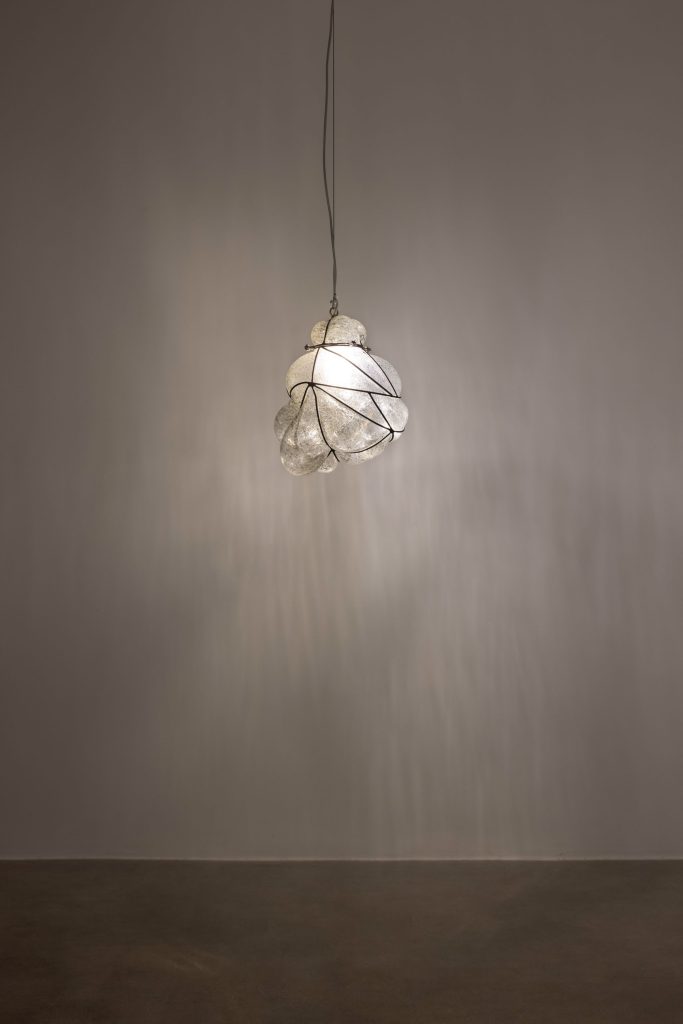 <i>I hear my heart in your ear,</i> 2025</br>
Murano glass and iron</br> 44 x 33 x 40 cm / 17.3 x 13 x 15.7 in