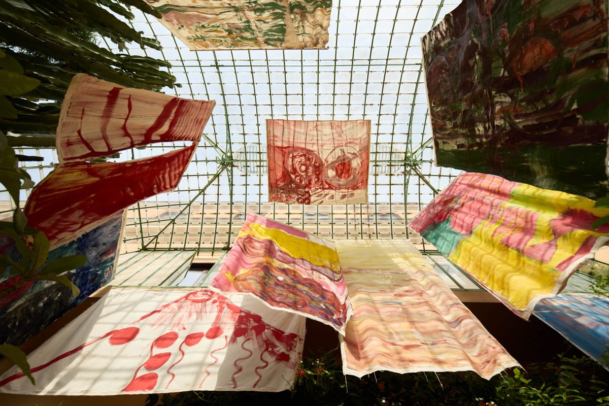 <i>Tintin Nina,</i> 2025 </br>
installation view, Orto Botanico della Sapienza Università di Roma and Conciliazione 5>