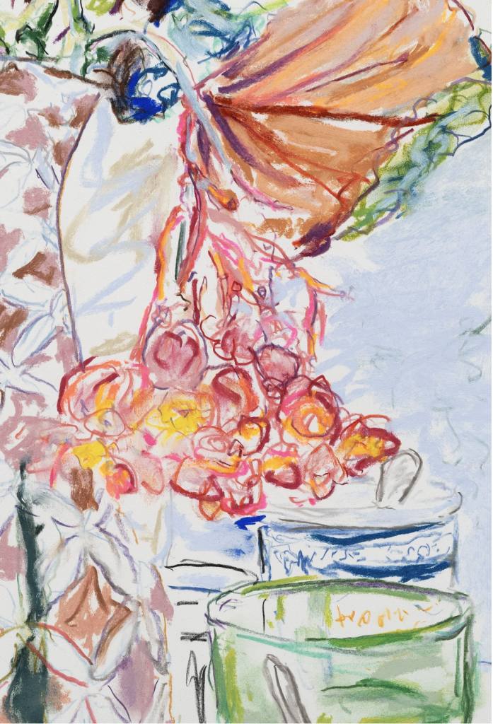 <i>Begonias and Greek Coffee Cup</i> 2025</br>
detail