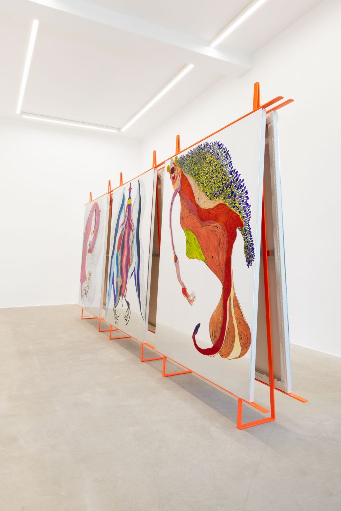 <i>PPP pinkypussypunk,</i> 2026 </br>
installation view,  kaufmann repetto, milan