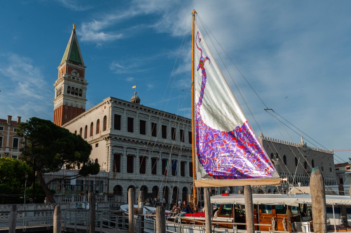 <i>AdE_Vela_Rapido,</i> 2024 </br>
installation view,  60th Biennale di Venezia, Venice