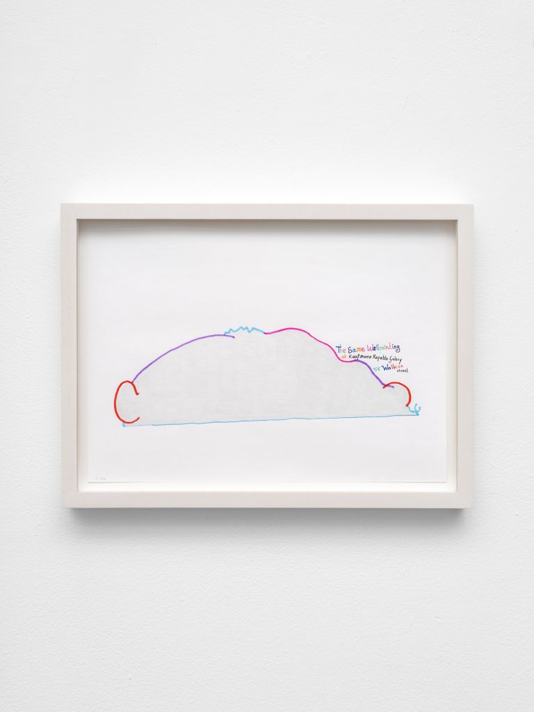 <i>Same wall painting Kreps</i>, 2024</br>
color pencil and pen on paper</br>
25 x 33,5 x 3,5 cm / 9.8 x 13.3 x 1.4 in