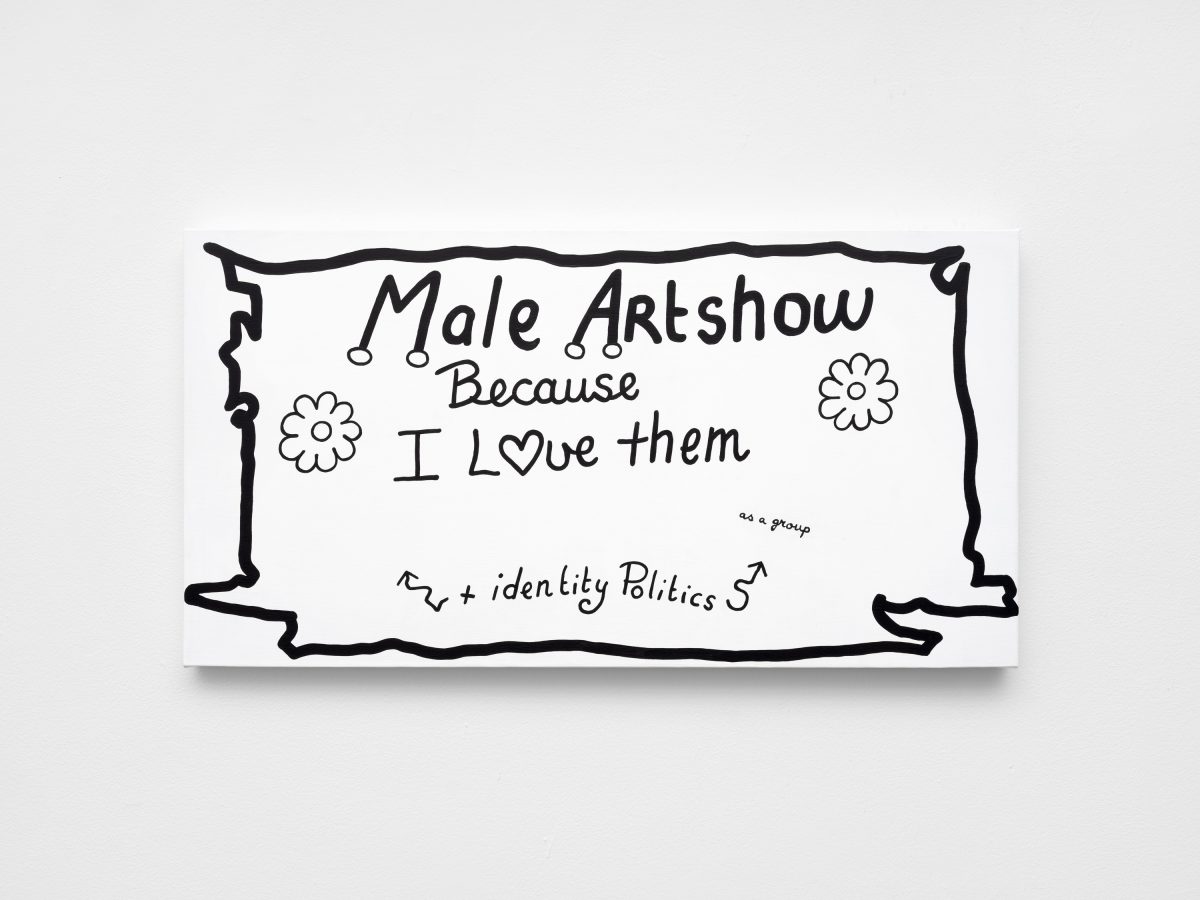<i>Male Art Show</i>, 2026</br>
acrylic on canvas</br>
35,5 x 68 cm / 14 x 26.7 in