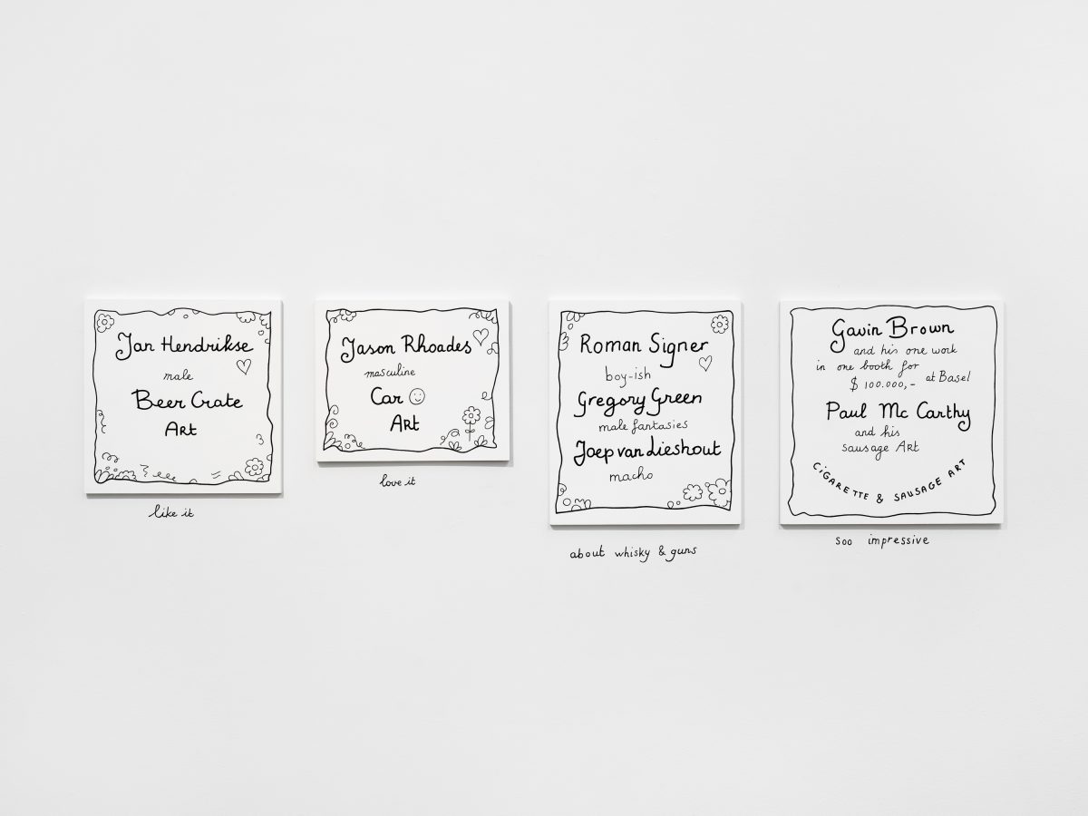 <i>Male Art Exhibition, Great Show!,</i> 2026 </br>
installation view,  kaufmann repetto, new york>